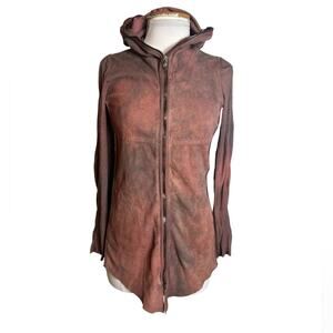 Roncarati leather knit hoodie tie dye style dye Sz 38